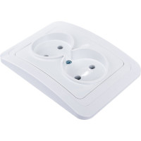 Двойная розетка без заземления, белая Makel Mimoza 12017