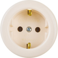 Розетка круглая накладная с заземлением Makel 16011