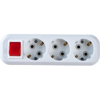 Колодка удлинителя 3-м с заземлением, с выключателем MAKEL MGP211