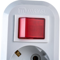 Колодка удлинителя 3-м с заземлением, с выключателем MAKEL MGP211