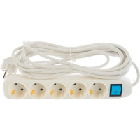 Сетевой удлинитель с выключателем, с заземлением и с защитой от детей 5 м Electraline 62169