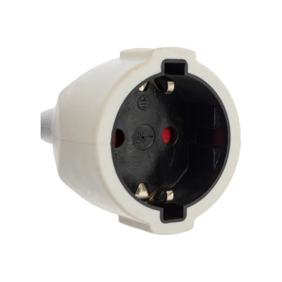 Удлинитель-шнур с 1-й розеткой с заземлением, с защитой от детей 3м Electraline 01636