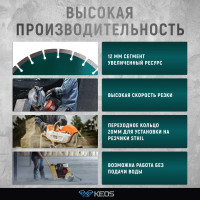 Диск алмазный Standart по бетону (350х25.4/20) для резчиков KEOS DBS02.350