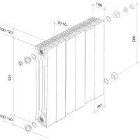 Радиатор Royal Thermo PianoForte 500/Bianco Traffico 4 секц. НС-1176325