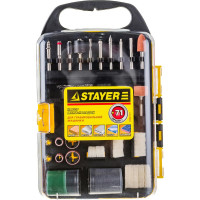 Набор мини-насадок в пластиковом кейсе (71 предмет) для гравировальных машин Stayer 29902-H71