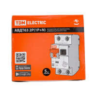 Автоматический выключатель дифференциального тока TDM ELECTRIC АВДТ 63 2P C16 30мА SQ0202-0002