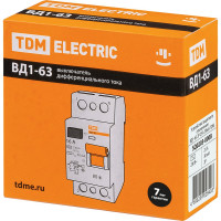 Устройство защитного отключения TDM ELECTRIC ВД1-63 2Р 25А 30мА SQ0203-0008