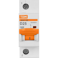 Автоматический выключатель TDM ELECTRIC ВА47-100 1Р 25А 10кА D SQ0207-0004
