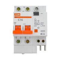 Дифференциальный автомат TDM ELECTRIC АД-2 2п, 16 А, 30 мА SQ0221-0001