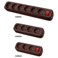 Колодка для удлинителя TDM ELECTRIC на 2 гнезда 2П, без заземления, 10А 250В "Эко" (бук) SQ1806-0059