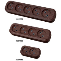 Колодка для удлинителя TDM ELECTRIC на 3 гнезда 2П, с заземлением, с выключателем 16А 250В "Эко" (бук) SQ1806-0063