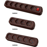 Колодка для удлинителя TDM ELECTRIC на 4 гнезда 2П, без заземления, 10А 250В "Эко" (бук) SQ1806-0064
