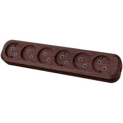 Колодка для удлинителя TDM ELECTRIC на 6 гнезд 2П, без заземления, 10А 250В "Эко" (бук) SQ1806-0070