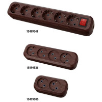 Колодка для удлинителя TDM ELECTRIC на 6 гнезд 2П, без заземления, 10А 250В "Эко" (бук) SQ1806-0070