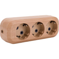 Розеточная колодка, 3 гнезда, сосна TDM ELECTRIC SQ1806-0048