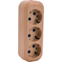 Розеточная колодка, 3 гнезда, сосна TDM ELECTRIC SQ1806-0048
