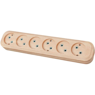 Колодка для удлинителя TDM ELECTRIC на 6 гнезд 2П, без заземления, 10А 250В "Эко" (сосна) SQ1806-0056