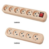 Колодка для удлинителя TDM ELECTRIC на 6 гнезд 2П, без заземления, 10А 250В "Эко" (сосна) SQ1806-0056