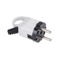 Угловая вилка с ушком, белая TDM ELECTRIC SQ1806-0005