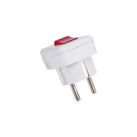 Угловая вилкаTDM ELECTRIC с/з, с выключателем, белая 16А 250В SQ1806-0009