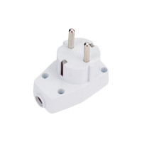 Угловая вилкаTDM ELECTRIC с/з, с выключателем, белая 16А 250В SQ1806-0009