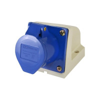 Стационарная розетка 123 TDM ELECTRIC 2Р+РЕ 32А 220В IP44 SQ0602-0004