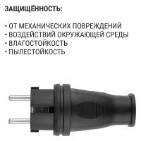 Прямая вилка каучук TDM ELECTRIC 2Р+РЕ 16А 250В IP44 SQ0612-0001