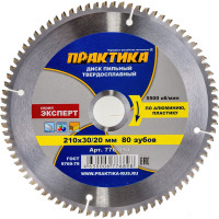 Диск пильный по алюминию (210х30/20 мм; Z80) ПРАКТИКА 776-898
