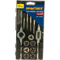 Набор метчиков и плашек (17 шт) ПРАКТИКА 779-462