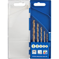 Набор сверл по металлу Эксперт кобальтовые (5 шт; 2-6 мм) ПРАКТИКА 640-254