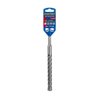 Бур Х-тип серия Эксперт по бетону (16х210 мм; SDS-plus) ПРАКТИКА 775-969