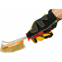 Металлическая щетка с пластмассовой красной ручкой SANTOOL 060102