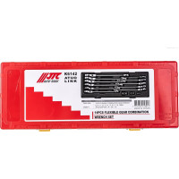 Набор комбинированных трещоточных ключей с подвижной головкой JTC 8-19 мм 14 предметов 1-K6142