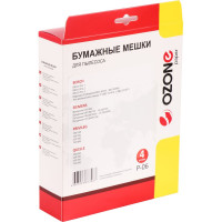 Мешки-пылесборники оригинальные бумажные OZONE (4 шт.) для Bosch/Siemens Typ P P-06