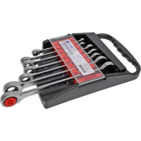 Набор комбинированных трещоточных ключей 8-19мм, 7шт МАСТАК 0213-07H