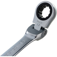 Трещоточный комбинированный ключ с шарниром 13мм KING TONY 373013M