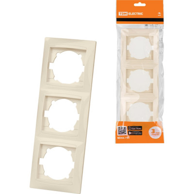 Трехпостовая вертикальная рамка, слоновая кость TDM ELECTRIC Лама SQ1815-0134