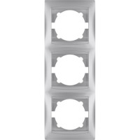 Рамка 3-х постовая вертикальная TDM ELECTRIC серебристый металлик, серия "Лама" SQ1815-0234