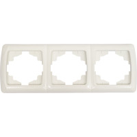 Рамка 3-х постовая горизонтальная белая серия "Онега" TDM ELECTRIC SQ1805-0025