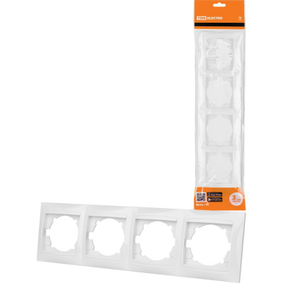 Четырехпостовая горизонтальная белая рамка TDM ELECTRIC Лама SQ1815-0032