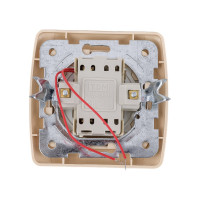 Одноклавишный выключатель TDM ELECTRIC с подсветкой, слоновая кость Онега SQ1805-0033