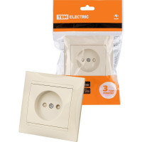 Розетка с защитной шторкой, слоновая кость 2П 10А 250В TDM ELECTRIC Лама SQ1815-0110