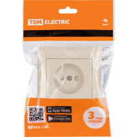 Розетка с защитной шторкой, слоновая кость 2П 10А 250В TDM ELECTRIC Лама SQ1815-0110