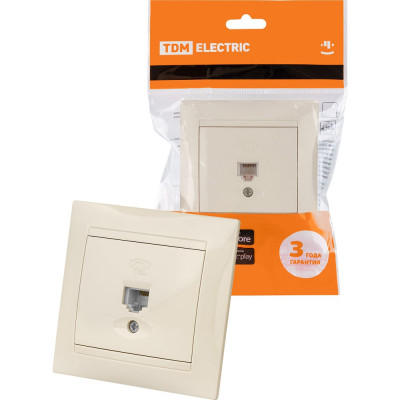 Телефонная розетка, слоновая кость RJ11 TDM ELECTRIC Лама SQ1815-0115