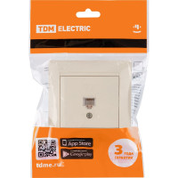 Телефонная розетка, слоновая кость RJ11 TDM ELECTRIC Лама SQ1815-0115