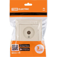 Телевизионная простая розетка, мама, слоновая кость, 0-2400 МГц TDM ELECTRIC Лама SQ1815-0117