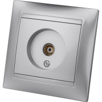 Розетка TV простая (0-2400МГц, "мама") TDM ELECTRIC серебристый металлик, серия "Лама" SQ1815-0217