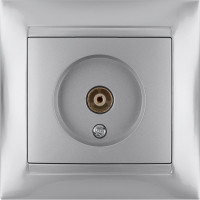 Розетка TV простая (0-2400МГц, "мама") TDM ELECTRIC серебристый металлик, серия "Лама" SQ1815-0217