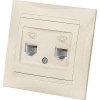 Двойная телефонная розетка, слоновая кость RJ11 TDM ELECTRIC Лама SQ1815-0118