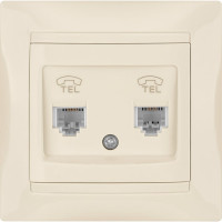 Двойная телефонная розетка, слоновая кость RJ11 TDM ELECTRIC Лама SQ1815-0118